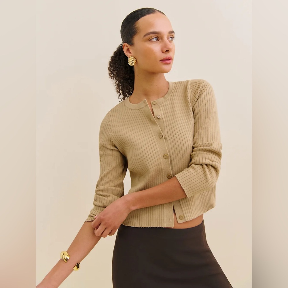 Joanne Cotton Cardigan Reformation EUC
